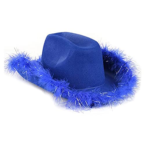 Sweeaau Feathered Cowgirls Hut, pelziger Rand, Fedoras, Western-Besatz, Junggesellinnenabschied, Junggesellinnenabschied, Requisiten, Junggesellinnenabschied, Junggesellinnenabschied, Requisiten für von Sweeaau