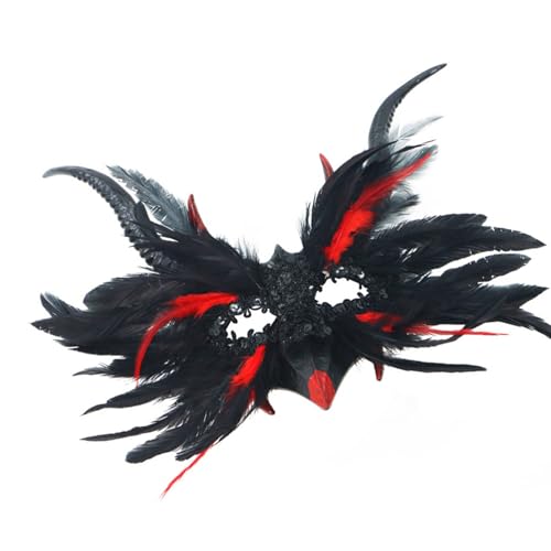 Sweeaau Feathered Ravens Maskerades Venezianer Halloween Weihnachten Cosplay Party Half Face Eye Cosplay Requisiten Karneval Sweeaau Feathered Ravens Maskerades Venezianer Halloween Weihnachten Cosplay Party Half Face Eye Cosplay Requisiten Karneval von Sweeaau