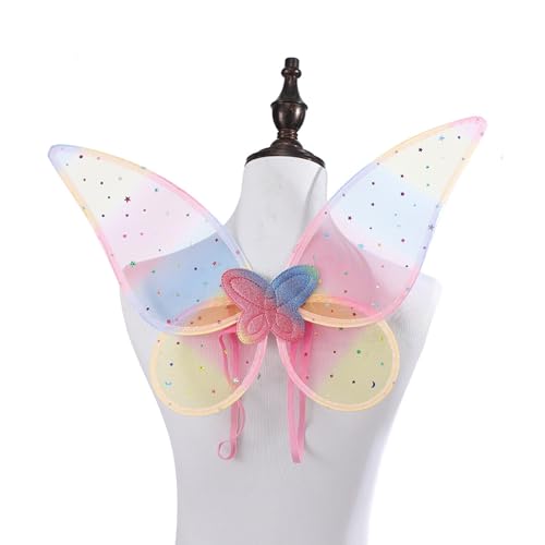 Sweeaau Glitzernde Flügel, große Feen, Schmetterlingsflügel, Feen, Flügel, Halloween, Prinzessin, Verkleidungs-Kostüme für Frauen und Mädchen, Geschenk, Verkleidungskostüm von Sweeaau