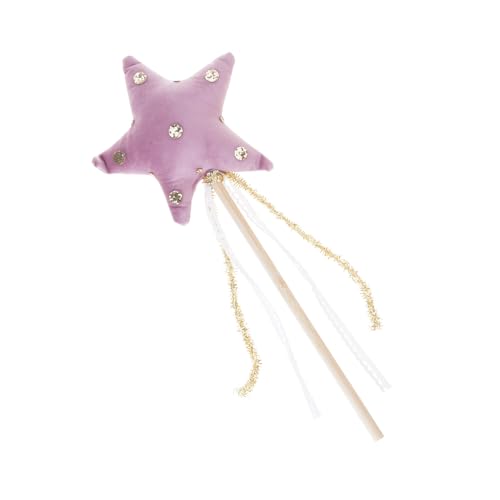 Sweeaau Glitzernder Stern Strass Zauberstab samtige Schleife Kopfbedeckung Kinder Geburtstag Hut Feier Kostüm Kopfbedeckung Kinder Dress Up Geburtstag Zubehör von Sweeaau