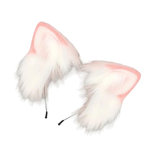 Sweeaau Handgefertigtes Kunstpelz, Katzenohren, Stirnband, Animie-Kopfbedeckung für Damen und Teenager, Cosplay, Kostüm, Partys, Verkleidungszubehör, Kostümzubehör von Sweeaau