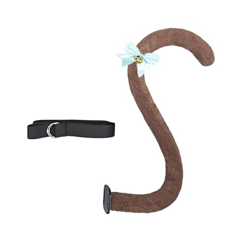 Sweeaau Kätzchen-Cosplay-Kostüm, Tierohren-Haarreif, Schleifenschwanz für Damen, Mädchen, Halloween, Rollenspiel, Tier-Outfit, Zubehör, bequemes Stirnband von Sweeaau