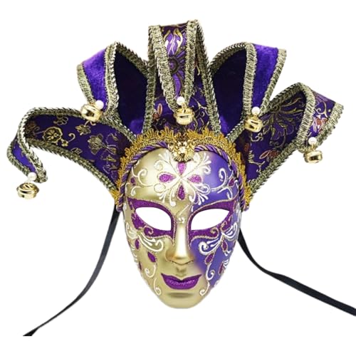 Sweeaau Maskerade, Vintage-Komödie mit Glocken, Halloween, Cosplay, für Damen, Herren, Maskerade, Abschlussball, modische Themenparty Sweeaau Maskerade, Vintage-Komödie mit Glocken, Halloween, Cosplay, für Damen, Herren, Maskerade, Abschlussball, modische Themenparty von Sweeaau