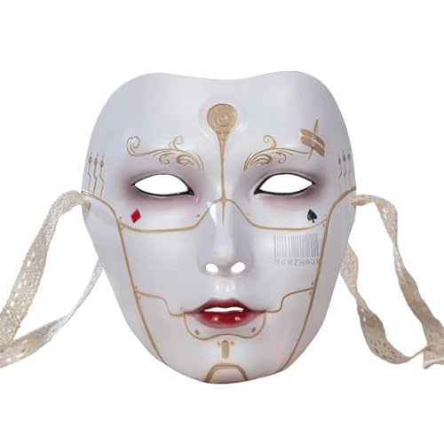 Sweeaau Maskerade Halloween Vollgesicht Mechanische Mann Maskeraden Zubehör für Männer Frauen Halloween Cosplay Rollenspiele von Sweeaau