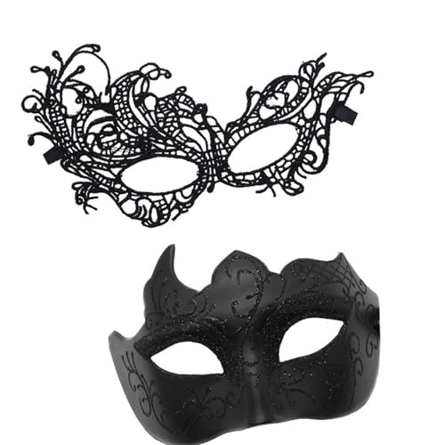 Sweeaau Paar Maskerade Venezianer Party Halloween Kostüm Karneval für Paare Frauen Männer Halbgesicht Cosplay Sweeaau Paar Maskerade Venezianer Party Halloween Kostüm Karneval für Paare Frauen Männer Halbgesicht Cosplay von Sweeaau