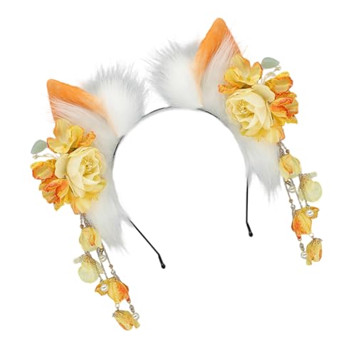 Sweeaau Plüsch-Katzen-Wolfsohren-Haarreif für Anime Cosplay mit elastischem Band, Kostüm-Haarband, modisches Haar-Accessoire, weiches pelziges Haar-Accessoire für Anime von Sweeaau