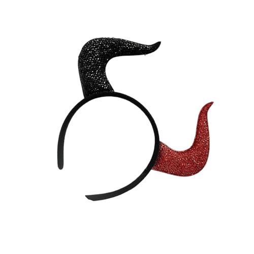 Sweeaau Teufelskostüm-Zubehör, Cosplay, Haarband, Kopfschmuck für Halloween, Verkleidungsparty, rote und schwarze Hörner, Stirnband, Ohren Sweeaau Teufelskostüm-Zubehör, Cosplay, Haarband, Kopfschmuck für Halloween, Verkleidungsparty, rote und schwarze Hörner, Stirnband, Ohren von Sweeaau