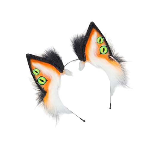 Sweeaau Teufelsohren Haarband Kostüm Kopfschmuck mit biegbarem Rahmen Plüsch für Rollenspiel-Enthusiasten und Halloween-Event Plüsch Rollenspiel Haarband für Halloween von Sweeaau