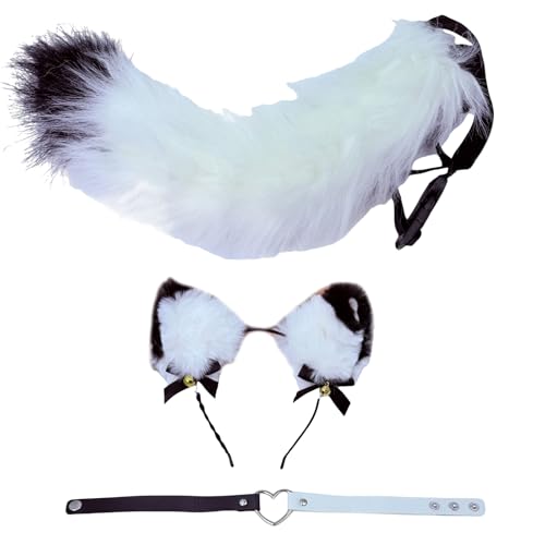 Sweeaau Tier-Cosplay-Kostüm, Katzen, Ohren, Füchse, Schwanz, Plüsch, flauschig, Tierohren, Haarreif, Füchse, Schwanz, Halloween, Verkleidung, Party, Requisiten, Katzenohren, Stirnbänder Sweeaau Tier-Cosplay-Kostüm, Katzen, Ohren, Füchse, Schwanz, Plüsch, flauschig, Tierohren, Haarreif, Füchse, Schwanz, Halloween, Verkleidung, Party, Requisiten, Katzenohren, Stirnbänder von Sweeaau