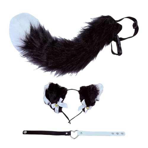 Sweeaau Tier-Cosplay-Kostüm, Katzen, Ohren, Füchse, Schwanz, Plüsch, flauschig, Tierohren, Haarreif, Füchse, Schwanz, Halloween, Verkleidung, Party, Requisiten, Katzenohren, Stirnbänder Sweeaau Tier-Cosplay-Kostüm, Katzen, Ohren, Füchse, Schwanz, Plüsch, flauschig, Tierohren, Haarreif, Füchse, Schwanz, Halloween, Verkleidung, Party, Requisiten, Katzenohren, Stirnbänder von Sweeaau