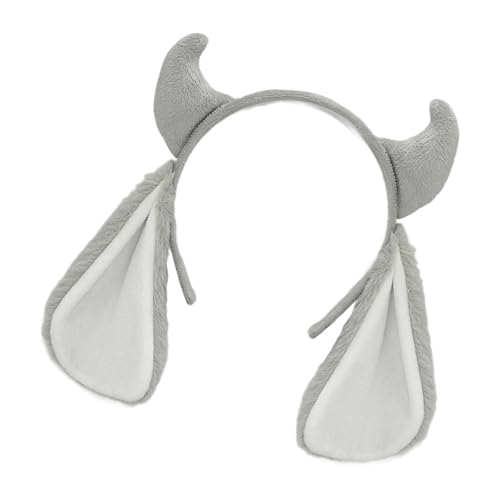 Sweeaau Verstellbarer Plüsch-Ziegenohren-Kopfschmuck für Themenveranstaltungen, Rollenspiele, Bühnenshows, reisefreundlich, pelziger Kopf, Zubehör, Festival, pelziges Haarband, Weihnachtsthema Sweeaau Verstellbarer Plüsch-Ziegenohren-Kopfschmuck für Themenveranstaltungen, Rollenspiele, Bühnenshows, reisefreundlich, pelziger Kopf, Zubehör, Festival, pelziges Haarband, Weihnachtsthema von Sweeaau