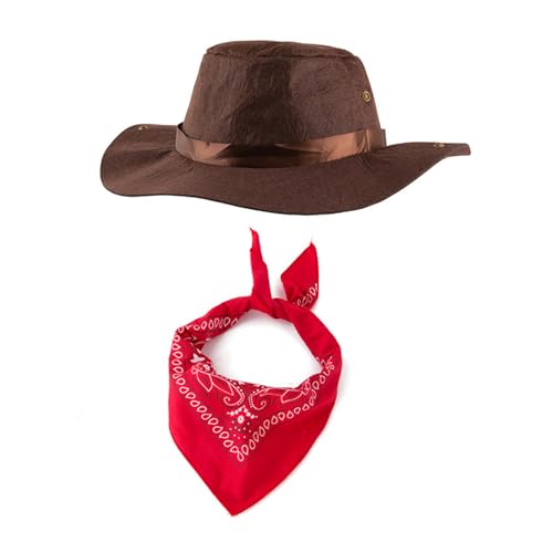 Sweeaau Western-Kuh-Jungenkostüm für Kinder, Kuhhhut, Bandana-Set, Halloween, Kostüm-Zubehör, Outfits, Geschenke, Cowboy-Kostüm von Sweeaau