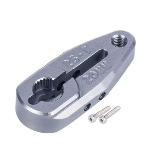Verstellbarer 25T Servo-Arm, 20 mm, für ferngesteuerte Crawler, LKW, schwarz, strapazierfähig, für ferngesteuerte Crawler, gefräste schwarze Servoarmhupe von Sweeaau