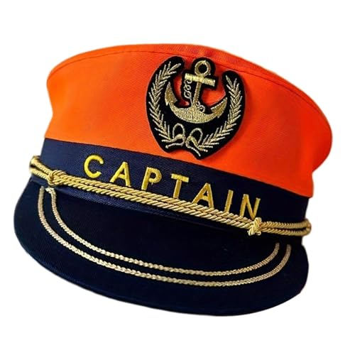 Vintage-Kapitänshut, klassisches Matrosen-Design, weich, verstellbare Größe, für Cosplay und den täglichen Gebrauch, Segeln, Unisex-Segler Vintage-Kapitänshut, klassisches Matrosen-Design, weich, verstellbare Größe, für Cosplay und den täglichen Gebrauch, Segeln, Unisex-Segler von Sweeaau