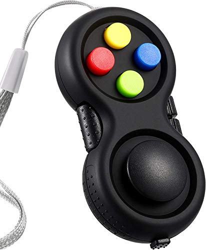 Sweelive Fidget Pad Fidget Controller Fidget Controller Stress Fidget Pad schwarz Fidget Pad Hand Fidget Controller gummiert zum Lösen von Stress und Angst von Sweelive