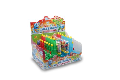 Wasserpistolen-Display mit Jellybeans (12 Stück) – 3 Farben – Wiederverwendbar – Perfekt für Partys, Kindergeburtstage & Sommer – 20 g pro Pistole von Sweet Flash