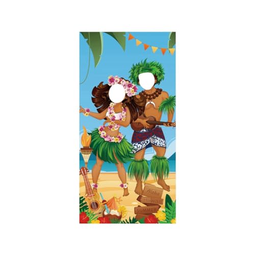 Sweetness Luau-Paar-Foto-Türbanner, Hawaiianische Partydekorationen, Luau-Foto-Requisiten, Saloha-Banner für Tropische Strandpartys, 71 X 35,5 von Sweetness