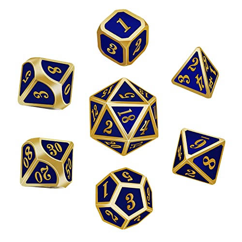 Sweetone Polyedrische Würfel, 7 Stück DND Würfel Metal DND Dice Set D&D Metall Polyhedral Dice, Metall Rollenspiel Spiel Würfel für Dungeons and Dragons Pathfinder DND RPG MTG von Sweetone