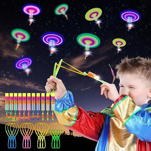 LED Leuchtspielzeug Partyartikel, 12 Stück Fliegendes Spielzeug Party Set, LED Licht Erstaunliches Hubschrauber, Leuchtspielzeug Schleuder, Kindergeburtstag Gastgeschenke Mitgebsel Kindergeburtstag von Sweetone