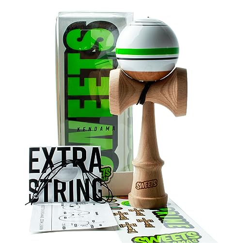 Sweets Kendamas Prime Sport Stripe Kendama – klebrige Farbe, Streifendesign, Extra-String-Zubehör-Geschenkpaket (Home Team) von Sweets Kendamas