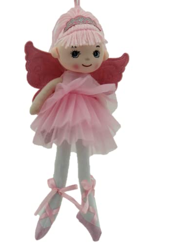Sweety Toys, Engel, Puppe 13272 Stoffpuppe Ballerina Fee Plüschtier Prinzessin 30 cm rosa mit Krone von Sweety Toys