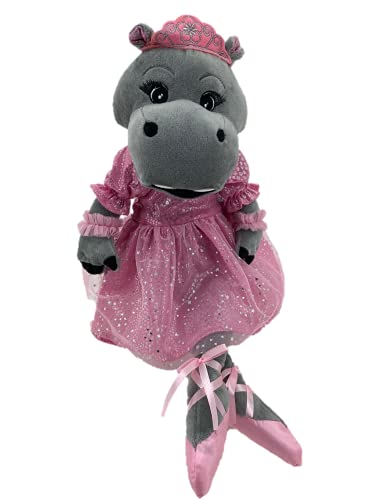 Sweety Toys, Engel, Puppe 13418 Hippo Nilpferd Stoffpuppe Ballerina Fee Plüschtier Prinzessin 50 cm mit Krone, rosa von Sweety Toys