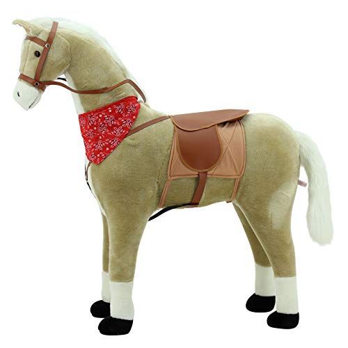 Sweety-Toys 10363 Stehpferd Haflinger Reitpferd Standpferd beige mit weißer Mähne von Sweety-Toys