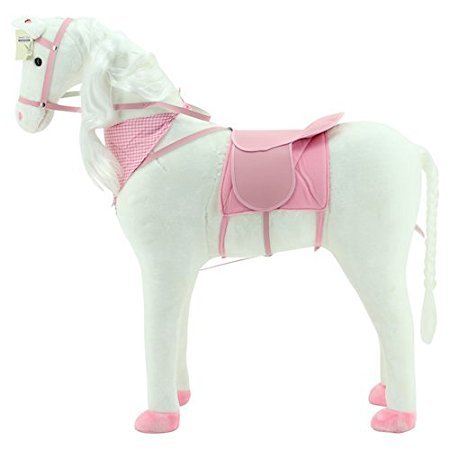 Sweety Toys 10370 Plüsch Pferd XXL Riesen Stehpferd Reitpferd White Princess Größe ca.105 cm Kopfhöhe bis 80 kg belastbar von Sweety-Toys