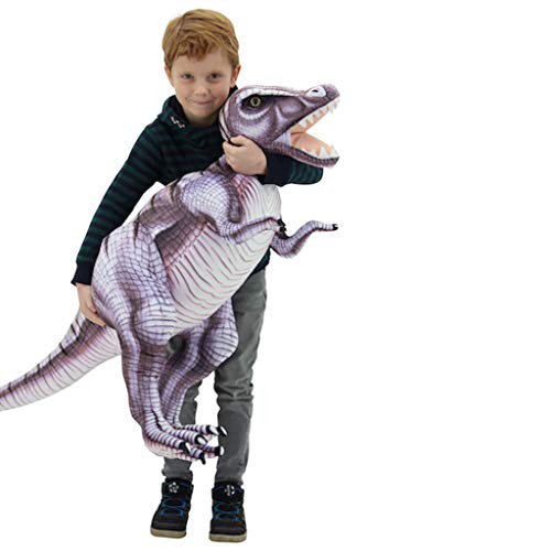 Sweety Toys 10943 XXL Plüsch Dinosaurier Tyrannosaurus, Grau/Lila, 128 cm von Sweety Toys