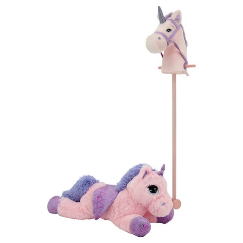Sweety Toys 11001 Set Steckenpferd Einhorn & Einhorn Plüschtier 65 cm rosa von Sweety Toys
