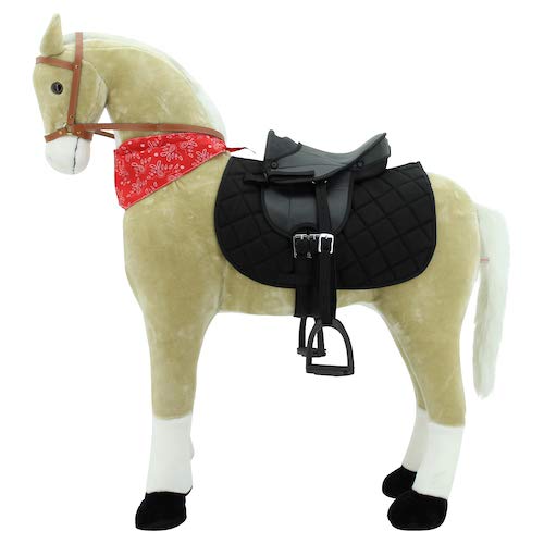 Sweety Toys 11117 Plüsch Stehpferd Reitpferd XXL 125 cm mit Sattel von Sweety Toys