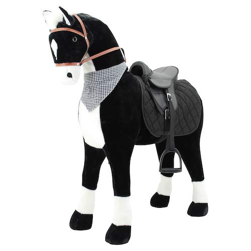 Sweety Toys 11124 Plüsch Stehpferd Reitpferd XXL 125 cm mit Sattel von Sweety Toys