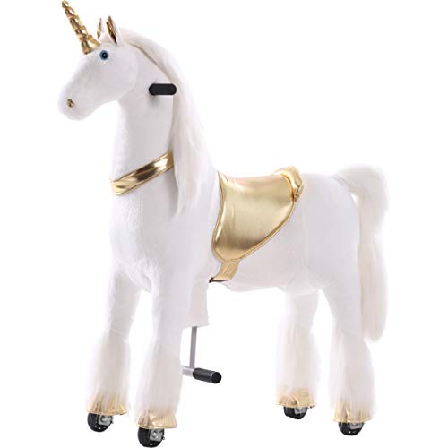Sweety Toys 11339 Reittier groß Einhorn auf Rollen für 4 bis 9 Jahre-Riding Animal, Weiß von Sweety Toys
