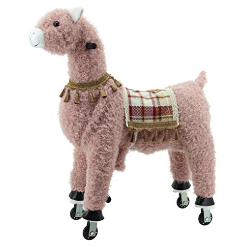 Sweety Toys 11391 Reittier groß Alpaka rosa auf Rollen für 4 bis 9 Jahre-Riding Animal von Sweety Toys