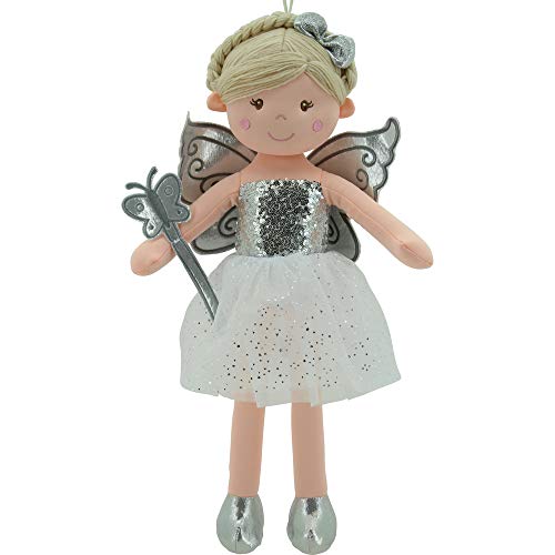 Sweety Toys 11827 Stoffpuppe Fee Plüschtier Prinzessin 60 cm Silber von Sweety Toys