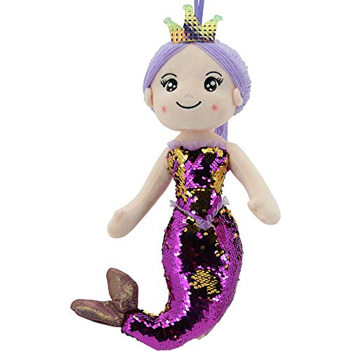 Sweety Toys 11933 Stoffpuppe Meerjungfrau Plüschtier Prinzessin 40 cm lila von Sweety Toys