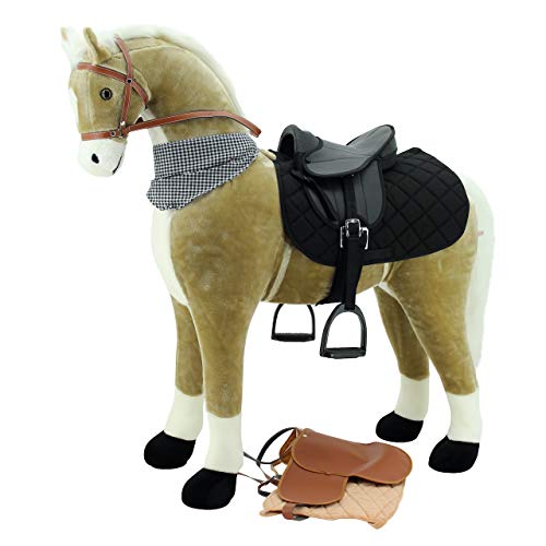 Sweety Toys 13135 XXL Stehpferd Goldie beige mit weisser Mähne und Schweif/schwarzes Halstuch- Standpferd- Reitpferd mit Zwei Sounds & Sattel schwarz Sweety Toys 13135 XXL Stehpferd Goldie beige mit weisser Mähne und Schweif/schwarzes Halstuch- Standpferd- Reitpferd mit Zwei Sounds & Sattel schwarz von Sweety Toys