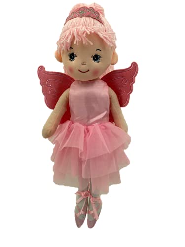 Sweety Toys 13289 Stoffpuppe Ballerina Fee Plüschtier Prinzessin 50 cm rosa mit Krone von Sweety Toys