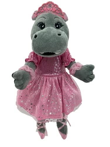 Sweety Toys 13425 Hippo Nilpferd Ballerina Plüschtier Prinzessin ca.26 cm mit Krone, Rosa von Sweety Toys