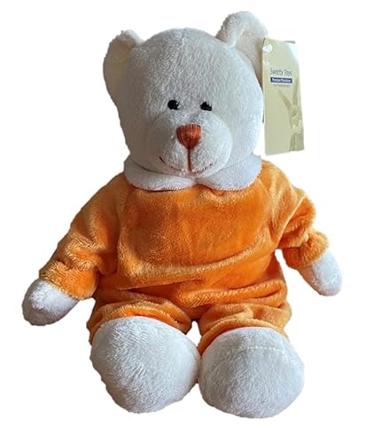 Sweety Toys 13821 Teddybär, Bär Betti orange 31 cm, Schlafbär, Teddy Bär, Bär, Kuschelbär, Kuschelteddy, Plüschbär, Plüschteddy von Sweety Toys