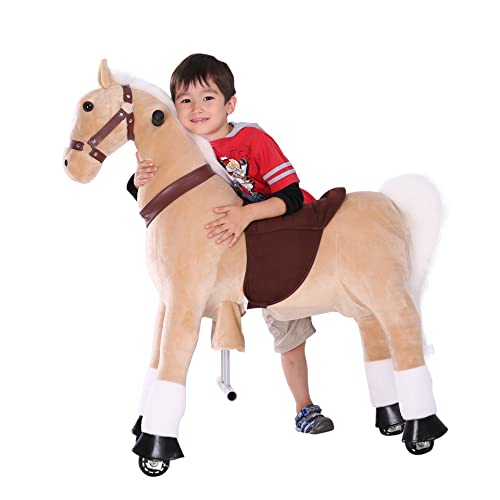 Sweety Toys 14255 Reittier Gross Pferd Vanilla auf Rollen für 4 bis 9 Jahre -Riding Animal von Sweety Toys