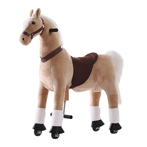 Sweety Toys 14255 Reittier Gross Pferd Vanilla auf Rollen für 4 bis 9 Jahre -Riding Animal von Sweety Toys