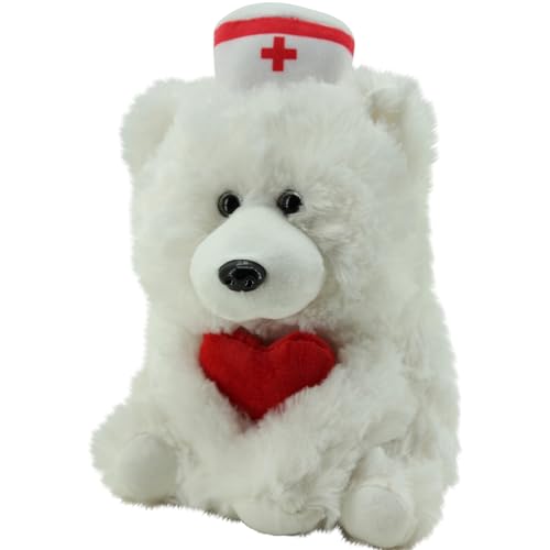 Sweety Toys 14712 Doktor Teddybär Eisbär sitzend 24 cm- Trostspender & Kuscheltier mit Doktormütze von Sweety Toys