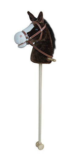 Sweety Toys 5086 Steckenpferd Farbe schwarzer Mähne mit Funktion Größe ca.100 cm, Braun-Chocolate von Sweety Toys