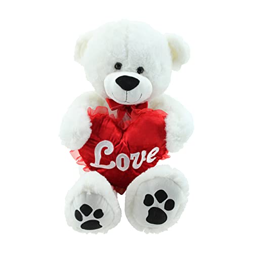 Sweety-Toys 5710 XXL Riesen Teddy Valentine Teddybär 80cm weiss mit Herz LOVE supersüss von Sweety Toys