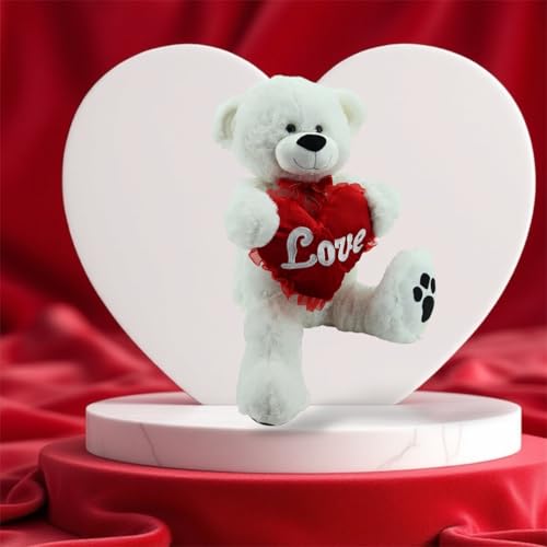 Sweety-Toys 5710 XXL Riesen Teddy Valentine Teddybär 80cm weiss mit Herz LOVE supersüss von Sweety Toys