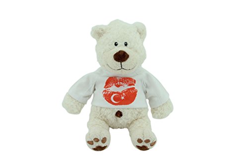 Sweety-Toys 6076 I Love You Türkei Teddybär Weiss Willi Plüschbär 25 cm,supersüss, Premium Qualität von Sweety-Toys