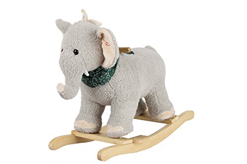 Sweety Toys 7110 Schaukeltier Schaukelpferd Elefant grau mit Halstuch mit Lullaby Musik von Sweety Toys