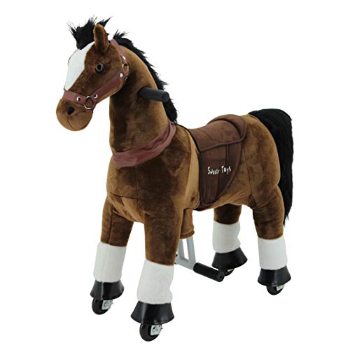 Sweety Toys 7271 Reittier Pferd Chocolate auf Rollen für 3 bis 6 Jahre ca. 80cm - Riding Animal von Sweety Toys