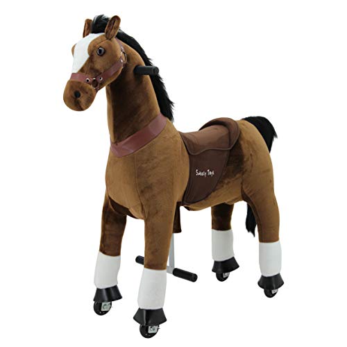Sweety Toys 7301 Reittier gross Pferd CHOCOLATE auf Rollen für 4 bis 9 Jahre -RIDING ANIMAL von Sweety Toys